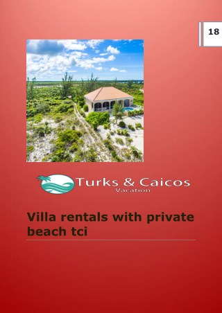 Villa rentals with private beach tci