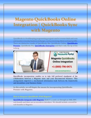 Magento QuickBooks Online Integration - QuickBooks Sync With Magento