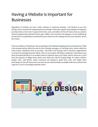 Having a Website Is Important for Businesses
