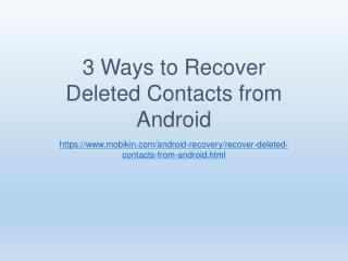 3 Ways to Recover Deleted Contacts from Android