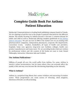 Complete Guide Book For Asthma Patient Education