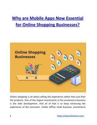 Why are Mobile Apps Now Essential for Online Shopping Businesses?