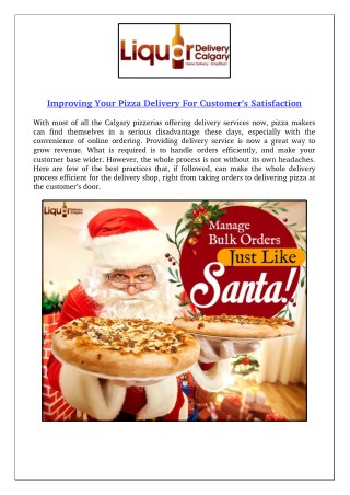 Improving Your Pizza Delivery For Customer’s Satisfaction