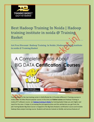 Best hadoop training center in delhi, noida