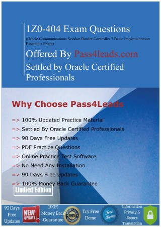 Oracle 1Z0-404 Exam Questions - Very Easy Way To Prepare