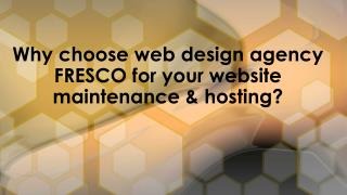 Why choose web design agency FRESCO for your website maintenance & hosting?