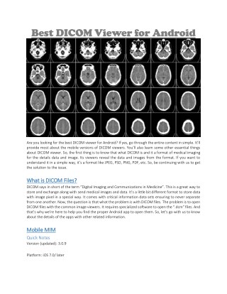 DICOM viewer for android