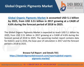 Global Organic Pigments Market– Industry Trends and Forecast to 2025