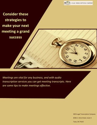 Consider these strategies to make your next meeting a grand success