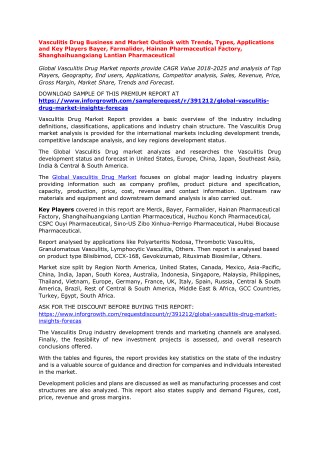 Vasculitis Drug Business and Market Outlook with Trends, Types, Applications and Key Players