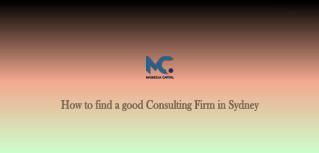 How to find a good Consulting Firm in Sydney