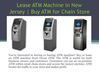 Lease ATM Machine in New Jersey | Buy ATM for Chain Store | Ocean ATM