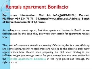 Rentals apartment Bonifacio