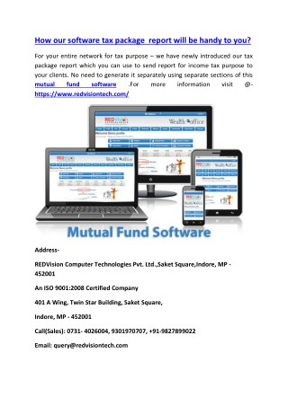 How our software tax package report will be handy to you?