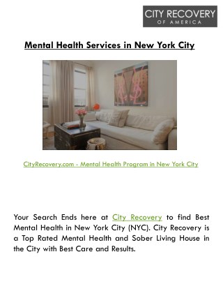 Mental Health Facilities in New York City