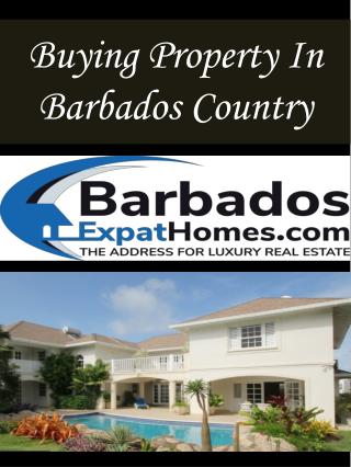 Buying Property In Barbados Country
