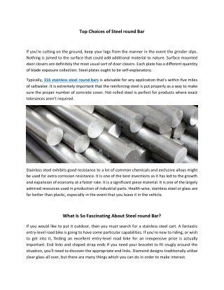 Top Choices of Steel round Bar