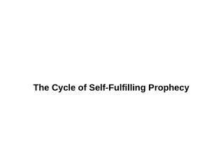 The Cycle of Self-Fulfilling Prophecy