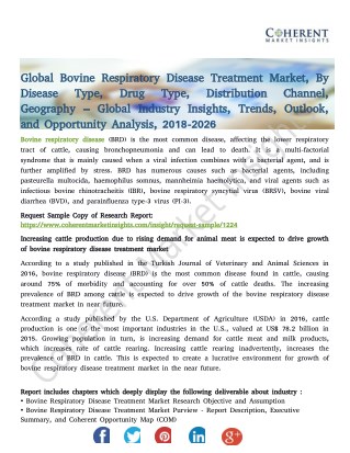 Bovine Respiratory Disease Treatment Market, By Disease Type, Drug Type, – Global Industry Insights, Trends, Outlook, an