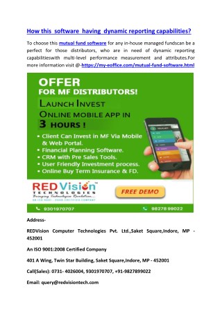 How this software having dynamic reporting capabilities?