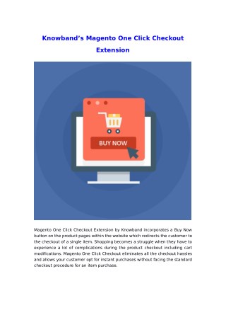 Knowband Magento One Click Checkout Extension | Promote Impulse Buying
