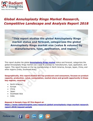Global Annuloplasty Rings Market Research, Competitive Landscape and Analysis Report 2018