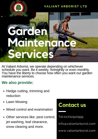Garden maintenance services in Essex - Valiant Arborist
