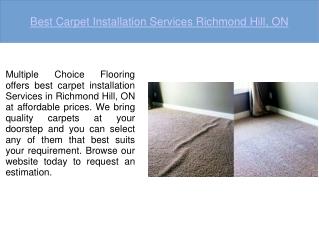 Carpet Installation Richmond Hill