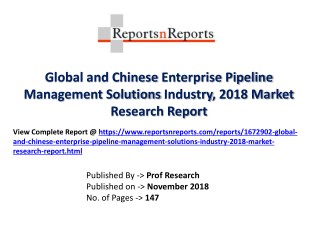 Global Enterprise Pipeline Management Solutions industry Top Players Market Share Analysis 2018