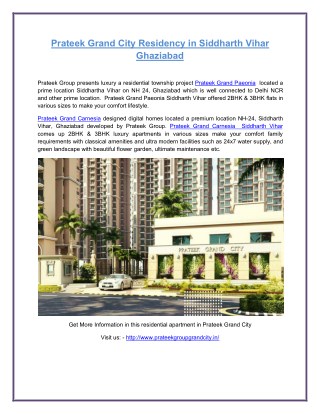 Prateek Grand City luxury Residency Siddhartha Vihar, Ghaziabad