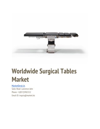 Worldwide Surgical Tables Market