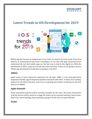 Latest Trends in iOS Development for 2019