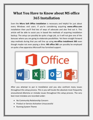 How to install MS office 365 on your computer