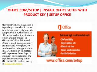 office.com/setup - Know How to Download, Install and Activate Office Setup with Product Key