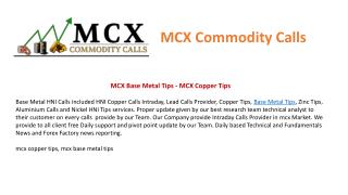 MCX Base Metal Tips - MCX Copper Tips