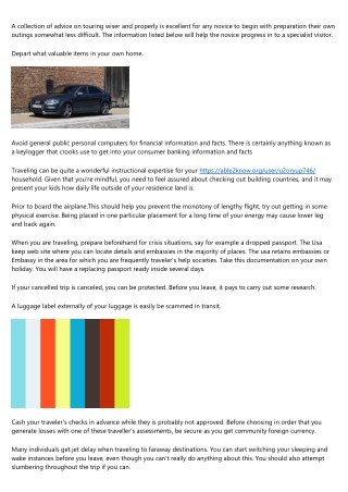 Ideas To Journey Safely and securely!