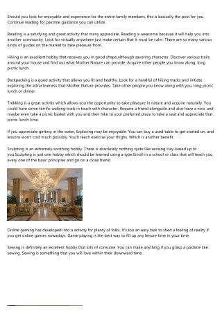 When You Wish To Learn About Hobbies and interests, Read This