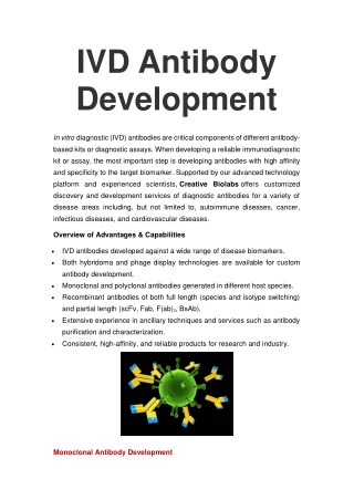 IVD Antibody Development