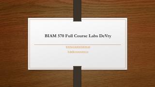 BIAM 570 Full Course Labs DeVry