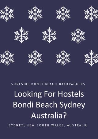 Looking For Hostels Bondi Beach Sydney Australia?