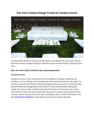 This Year’s Hottest Design Trends for Outdoor Events
