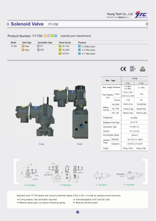 YT-700s Explosion proof type 3way solenoid valve | Seeautomation & Engineers