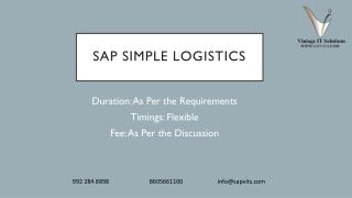 SAP S4 hana simple logistics Module Online Training | SAPVITS