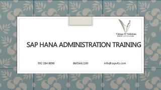 SAP HANA Administration training In India,USA And UK