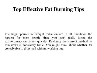 Top Effective Fat Burning Tips