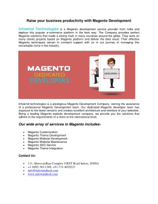 Raise your business productivity with Magento Development