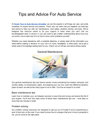 Tips and Advice For Auto Service - Kmart Tyre and Auto Service Armidale