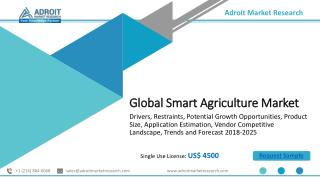 Smart Agriculture Market 2018: Outlook, Size, Share, Growth, Trends and Forecast to 2025