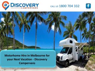 Motorhome Hire in Melbourne for your Next Vacation - Discovery Campervans