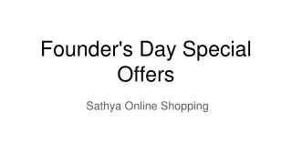 Founder's Day Special Offers at Sathya Online Shopping